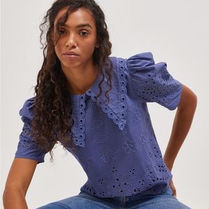 Forever That Girl eyelet puff sleeve top